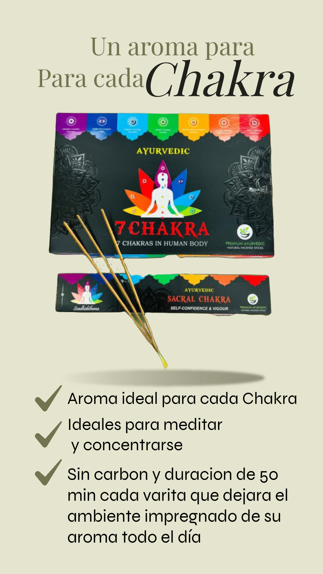 Hem 7 varillas de incienso de chakras Agarbatti Masala de calidad  enrolladas a mano en la India para curación, meditación, yoga, relajación,  oración
